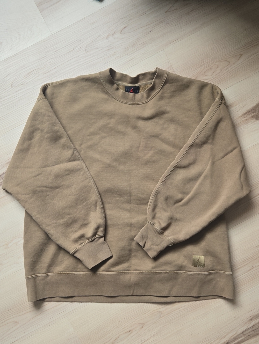 Jordan Flight Oversized Crew Neck Sweatshirt, Tan, Size Small